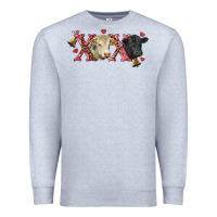 Heather Grey xoxo charolais and black angus Premium Sweatshirt - RanaPortraitStore