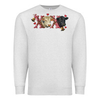 Oatmeal Heather xoxo charolais and black angus Premium Sweatshirt - RanaPortraitStore