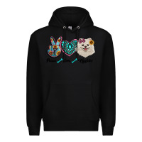 Black peace love pomeranian Premium Hoodie - RanaPortraitStore