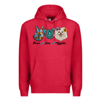 Cardinal peace love pomeranian Premium Hoodie - RanaPortraitStore