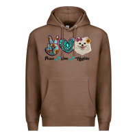 Chestnut peace love pomeranian Premium Hoodie - RanaPortraitStore