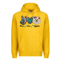 Lemon peace love pomeranian Premium Hoodie - RanaPortraitStore