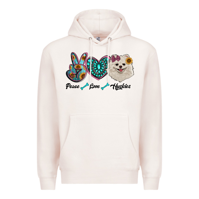 Peace Love Pomeranian Premium Hoodie by RanaPortraitStore | Teevron