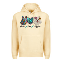 Pina Colada peace love pomeranian Premium Hoodie - RanaPortraitStore