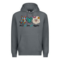 Rock peace love pomeranian Premium Hoodie - RanaPortraitStore