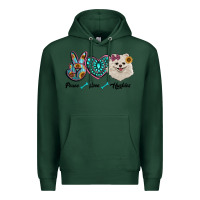 Sports Green peace love pomeranian Premium Hoodie - RanaPortraitStore