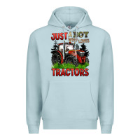 Blue Mist just a boy who loves tractors red tractor Premium Hoodie - BarkalooDesign