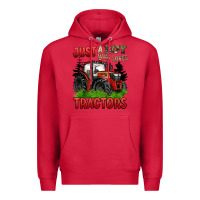 Cardinal just a boy who loves tractors red tractor Premium Hoodie - BarkalooDesign