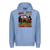 Colony Blue just a boy who loves tractors red tractor Premium Hoodie - BarkalooDesign