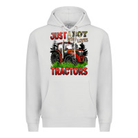 Dove Grey just a boy who loves tractors red tractor Premium Hoodie - BarkalooDesign
