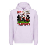 Lilac just a boy who loves tractors red tractor Premium Hoodie - BarkalooDesign
