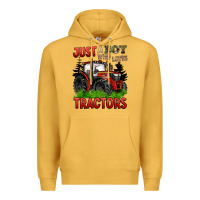 Mustard just a boy who loves tractors red tractor Premium Hoodie - BarkalooDesign