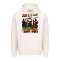 Pale Pink just a boy who loves tractors red tractor Premium Hoodie - BarkalooDesign