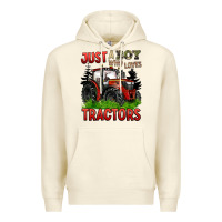 Sandshell just a boy who loves tractors red tractor Premium Hoodie - BarkalooDesign