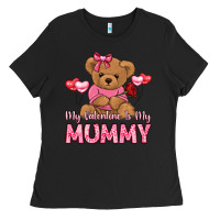 Black my valentine is my mummy Ladies Tee - LillyAllenDesigns