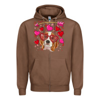 Chestnut Valentines day  beagle Zipper Hoodie - RanaPortraitStore