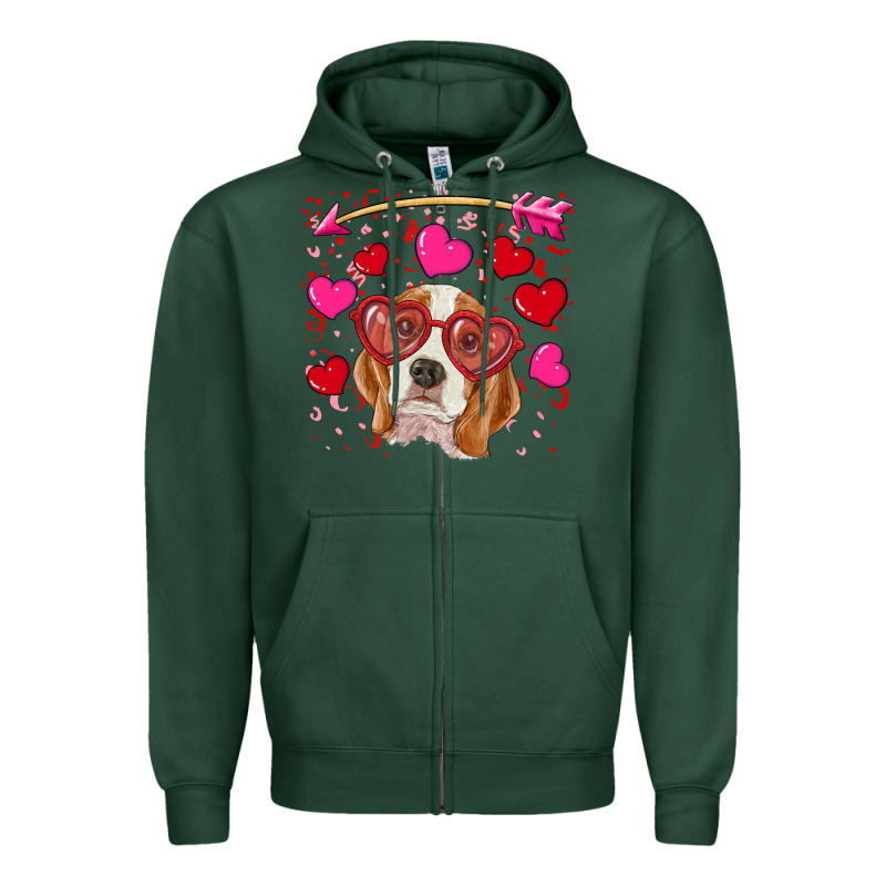 Valentines Day  Beagle Zipper Hoodie by RanaPortraitStore | Teevron