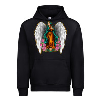 Black Angel Wing Lady of Guadalupe Urban Hoodie - Jasminsmagicworld