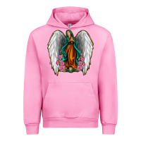 Fuchsia Pink Angel Wing Lady of Guadalupe Urban Hoodie - Jasminsmagicworld