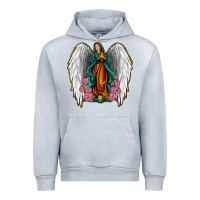 Heather Grey Angel Wing Lady of Guadalupe Urban Hoodie - Jasminsmagicworld