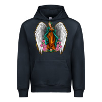 Navy Angel Wing Lady of Guadalupe Urban Hoodie - Jasminsmagicworld