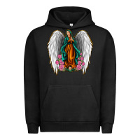 Pigment Black Angel Wing Lady of Guadalupe Urban Hoodie - Jasminsmagicworld