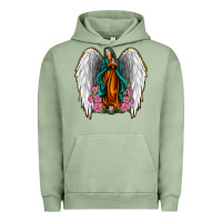 Pigment Oil Green Angel Wing Lady of Guadalupe Urban Hoodie - Jasminsmagicworld