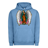 Pigment Pebble Blue Angel Wing Lady of Guadalupe Urban Hoodie - Jasminsmagicworld