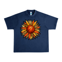 Navy Basketball Sunflower Urban Heavy Tee - Jasminsmagicworld