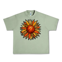 Oil Green Basketball Sunflower Urban Heavy Tee - Jasminsmagicworld