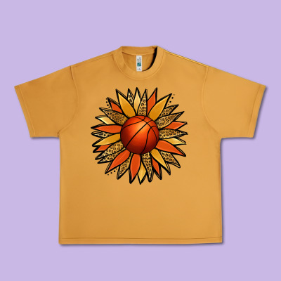 Basketball Sunflower Urban Heavy Tee Designed By Jasminsmagicworld