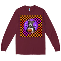 Burgundy Halloween American Pitbull Terrier Long Sleeve Tee - LillyAllenDesigns