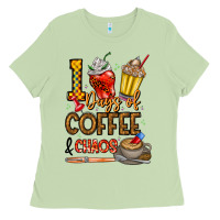 Matcha 100. Days Of Coffee  Chaos Ladies Tee - CowhideDigitalArt