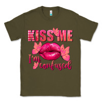 Army Green Kiss me i'm so confused Valentine's Day Classic Tee - FaDigitalArtStudio