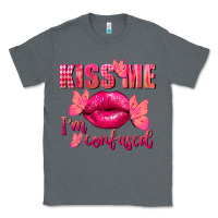 Charcoal Heather Kiss me i'm so confused Valentine's Day Classic Tee - FaDigitalArtStudio