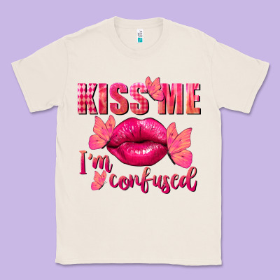 Kiss Me I'm So Confused Valentine's Day Classic Tee Designed By Fadigitalartstudio