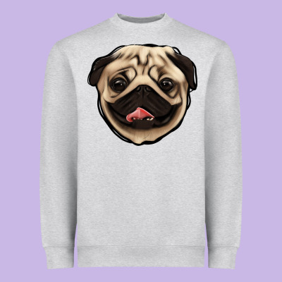 Pug Heavyweight Sweatshirt Designed By Jasminsmagicworld