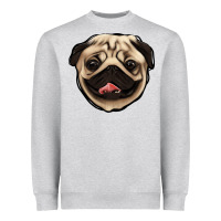 Heather Grey pug Heavyweight Sweatshirt - Jasminsmagicworld