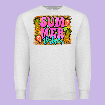 Summer Vibes Leopard Background Premium Sweatshirt Designed By Jasminsmagicworld