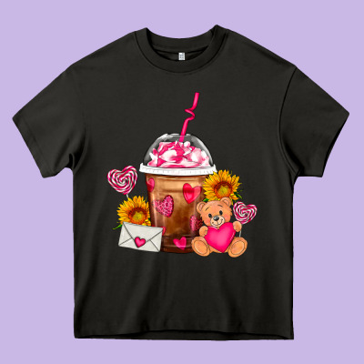 Valentines Day Frappe Coffee Heavy Core Tee Designed By Fadigitalartstudio