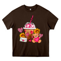 Chocolate Brown Valentines Day Frappe Coffee Heavy Core Tee - FaDigitalArtStudio