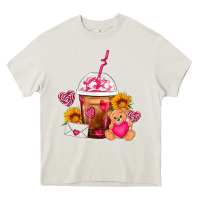 Cream Valentines Day Frappe Coffee Heavy Core Tee - FaDigitalArtStudio