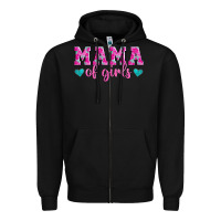 Black mama of girls floral pattern turquoise heart Zipper Hoodie - Jasminsmagicworld