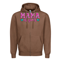 Chestnut mama of girls floral pattern turquoise heart Zipper Hoodie - Jasminsmagicworld