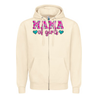Sandshell mama of girls floral pattern turquoise heart Zipper Hoodie - Jasminsmagicworld
