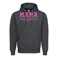Smoke mama of girls floral pattern turquoise heart Zipper Hoodie - Jasminsmagicworld