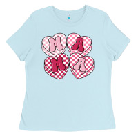 Baby Blue mama candy hearts Ladies Tee - LillyAllenDesigns