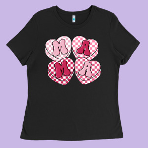Mama Candy Hearts Ladies Tee Designed By Lillyallendesigns