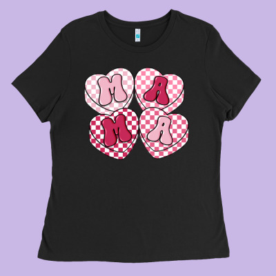 Mama Candy Hearts Ladies Tee Designed By Lillyallendesigns