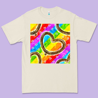 Pride Lgbtq Leopard Heart Balloons Pattern Premium Tee Designed By Bundleandbundleshop